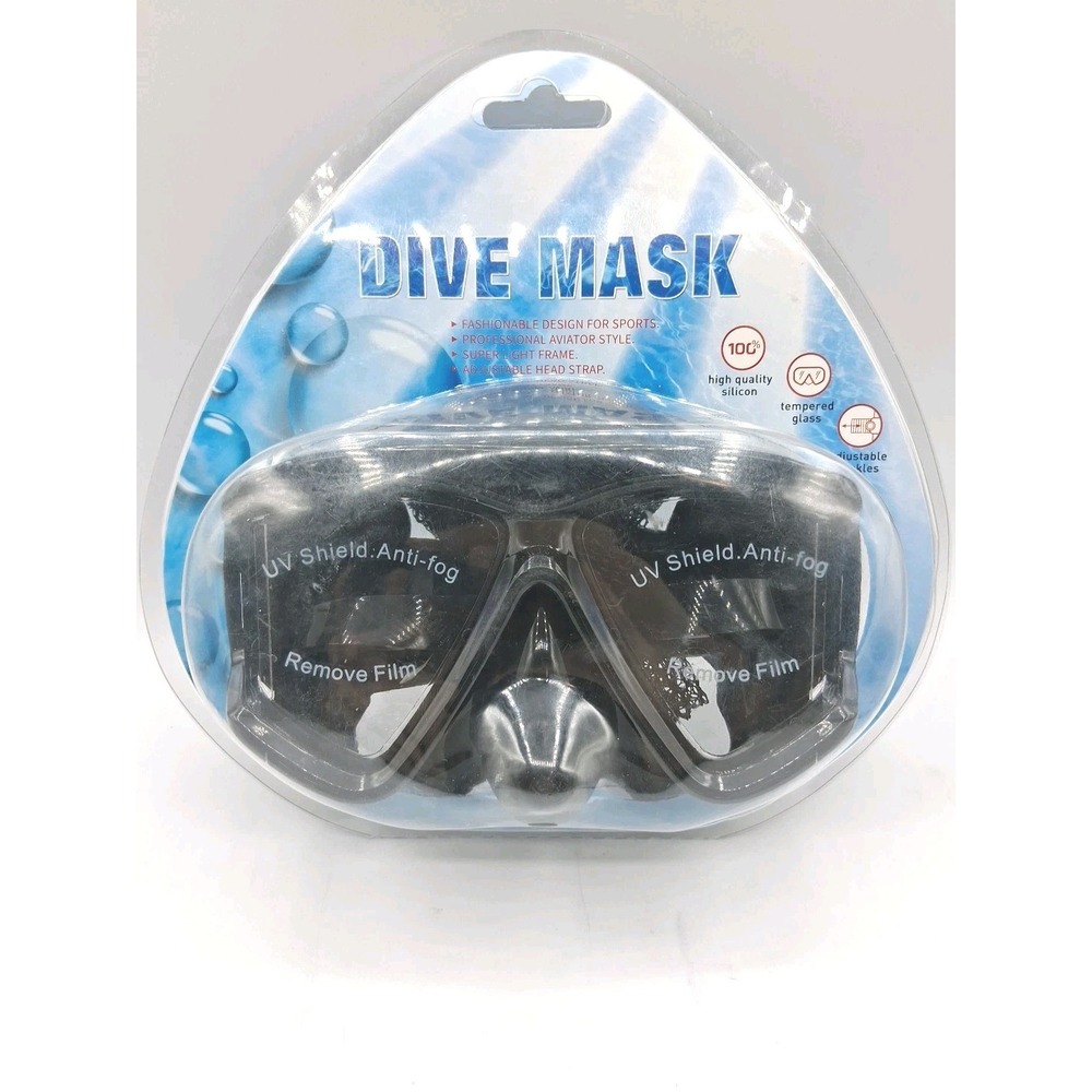 Swimgear Diving Mask Panoramic HD Anti-Fog Scuba Snorkel Mask Black New